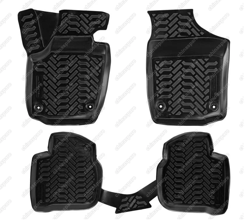 Ковры в салон (3D) Skoda Rapid (2013-) компл. 4 шт., высокий борт, полимерные, черные