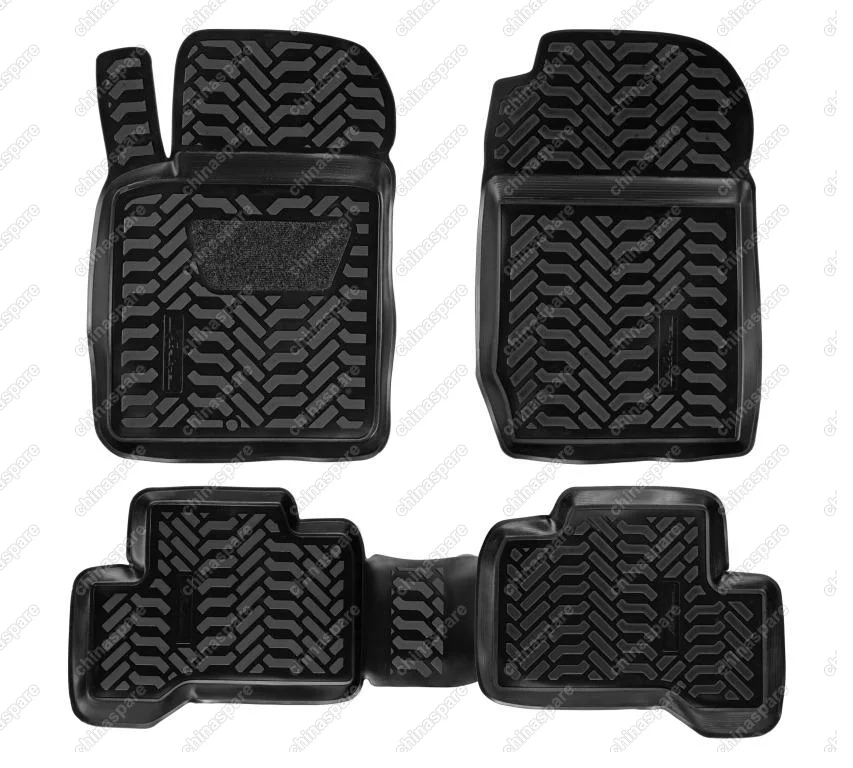 Ковры в салон (3D с подпятником) Suzuki Grand Vitara (5 дв.) (2005-, 2012-) компл. 4 шт., высокий борт, полимерные, черные