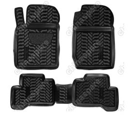 Ковры в салон (3D с подпятником) Suzuki Grand Vitara (5 дв.) (2005-, 2012-) компл. 4 шт., высокий борт, полимерные, черные