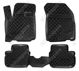 Ковры в салон Suzuki SX4 I Classic (2006-, 2010-) компл. 4 шт., высокий борт, полимерные, черные