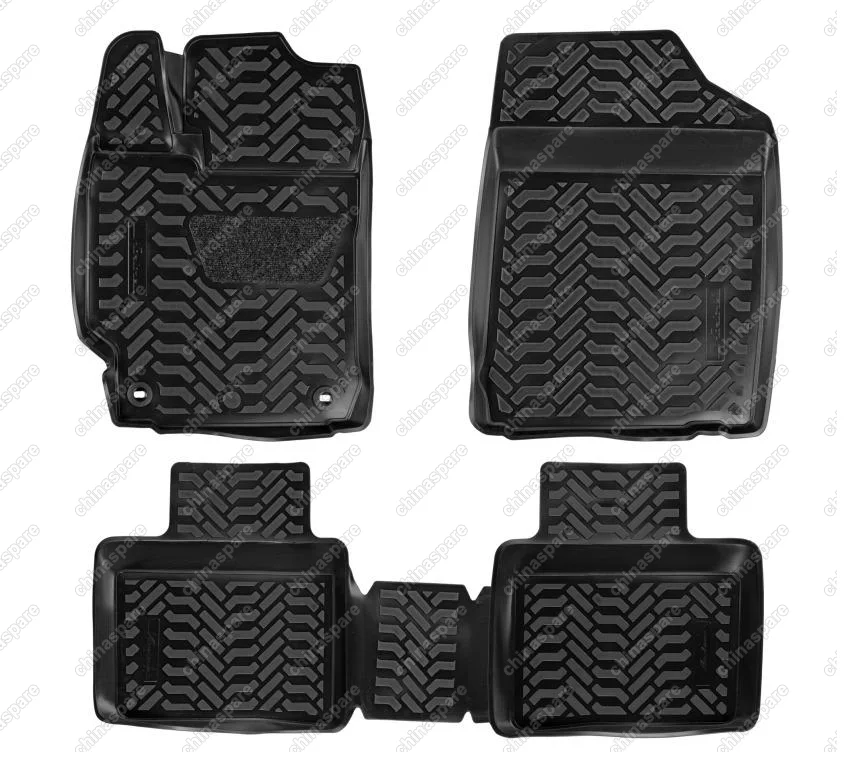 Ковры в салон (3D с подпятником) Toyota Camry VII (XV50) (2011-)компл. 4 шт., (крепеж), высокий борт, полимерные, черные
