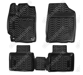 Ковры в салон (3D с подпятником) Toyota Camry VII (XV50) (2011-)компл. 4 шт., (крепеж), высокий борт, полимерные, черные