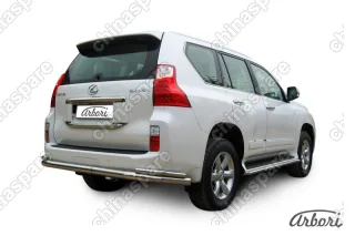 AFZDALGX014 Защита заднего бампера Arbori d76+d42 двойная LEXUS GX-460 2010-2013
