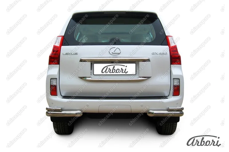 AFZDALGX016 Защита заднего бампера "уголки" Arbori d76+d42 двойные LEXUS GX-460 2010-2013