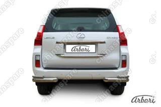 AFZDALGX016 Защита заднего бампера "уголки" Arbori d76+d42 двойные LEXUS GX-460 2010-2013