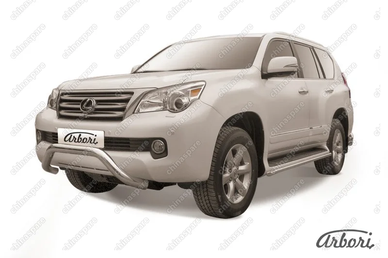 Кенгурятник d76 низкий "мини" Arbori нерж. сталь для Lexus GX460 2010-2013