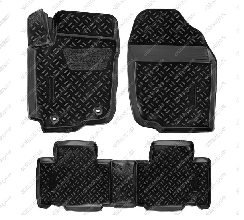 Ковры в салон (3D с подпятником) Toyota RAV4 (2013-) компл. 4 шт., (крепеж), высокий борт, полимерные, черные