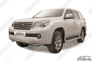 Защита переднего бампера d57 "волна" Arbori нерж. сталь для Lexus GX460 2010-2013