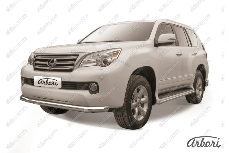 Защита переднего бампера d76 Arbori нерж. сталь для Lexus GX460 2010-2013