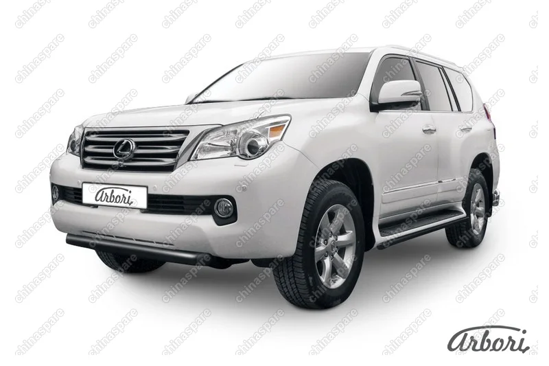 Защита переднего бампера d76 короткая Arbori черн. для Lexus GX460 2010-2013