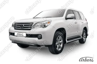 Защита переднего бампера d76 короткая Arbori черн. для Lexus GX460 2010-2013