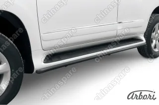 Защита штатного порога d42 Arbori черн. для Lexus GX460 2010-2013