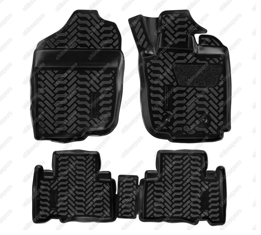 Ковры в салон (3D с подпятником) Toyota Vanguard (ПР) (2007-2013)  компл. 4 шт., высокий борт, полимерные, черные