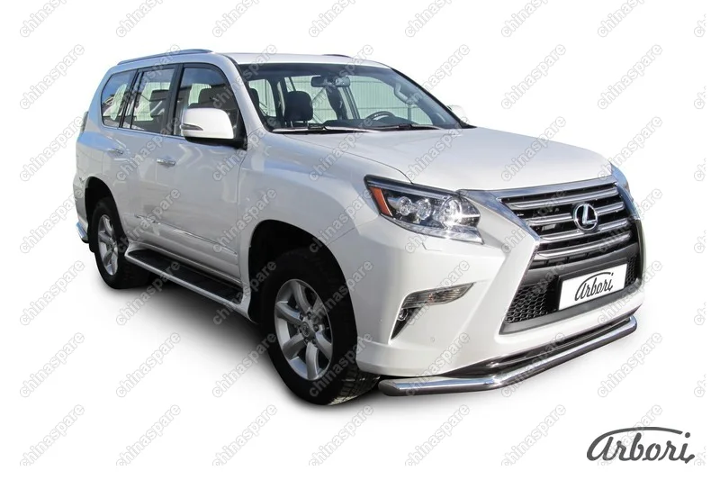 Защита переднего бампера d76 Arbori нерж. сталь для Lexus GX460 2013-нв