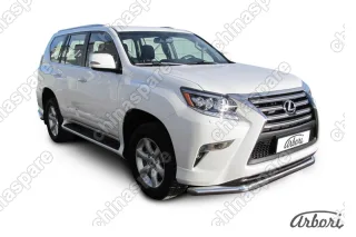 Защита переднего бампера d76 Arbori нерж. сталь для Lexus GX460 2013-нв