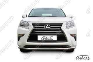 Защита переднего бампера d57 Arbori нерж. сталь для Lexus GX460 2013-нв