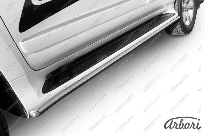 Защита штатного порога d42 Arbori нерж. сталь для Lexus GX460 2013-нв