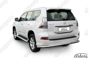 Защита заднего бампера d76 Arbori нерж. сталь для Lexus GX460 2013-нв