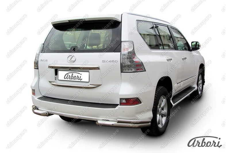 Уголки d76+d42 двойные Arbori нерж. сталь для Lexus GX460 2013-нв