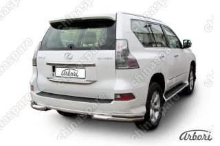 Уголки d76+d42 двойные Arbori нерж. сталь для Lexus GX460 2013-нв