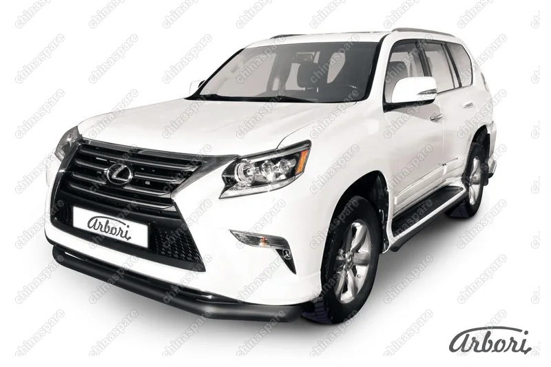 Защита переднего бампера d76 Arbori черн. для Lexus GX460 2013-нв