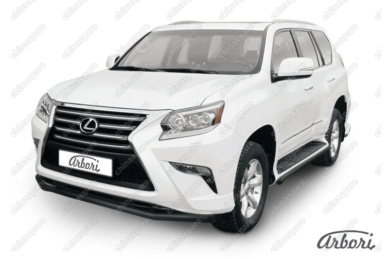 Защита переднего бампера d57 Arbori черн. для Lexus GX460 2013-нв
