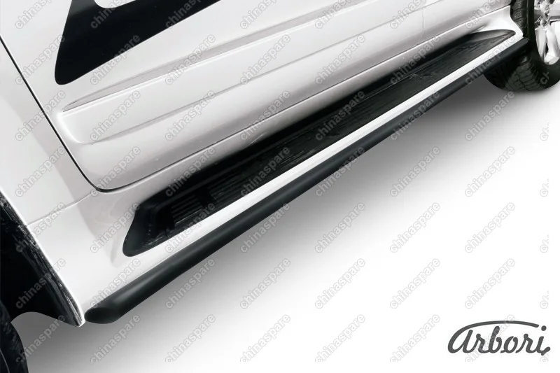 Защита штатного порога d42 Arbori черн. для Lexus GX460 2013-нв