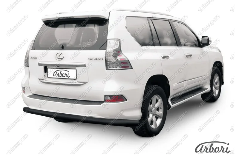 Защита заднего бампера d76 радиусная Arbori черн. для Lexus GX460 2013-нв