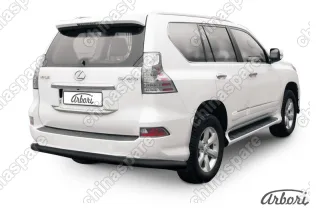 Защита заднего бампера d76 радиусная Arbori черн. для Lexus GX460 2013-нв