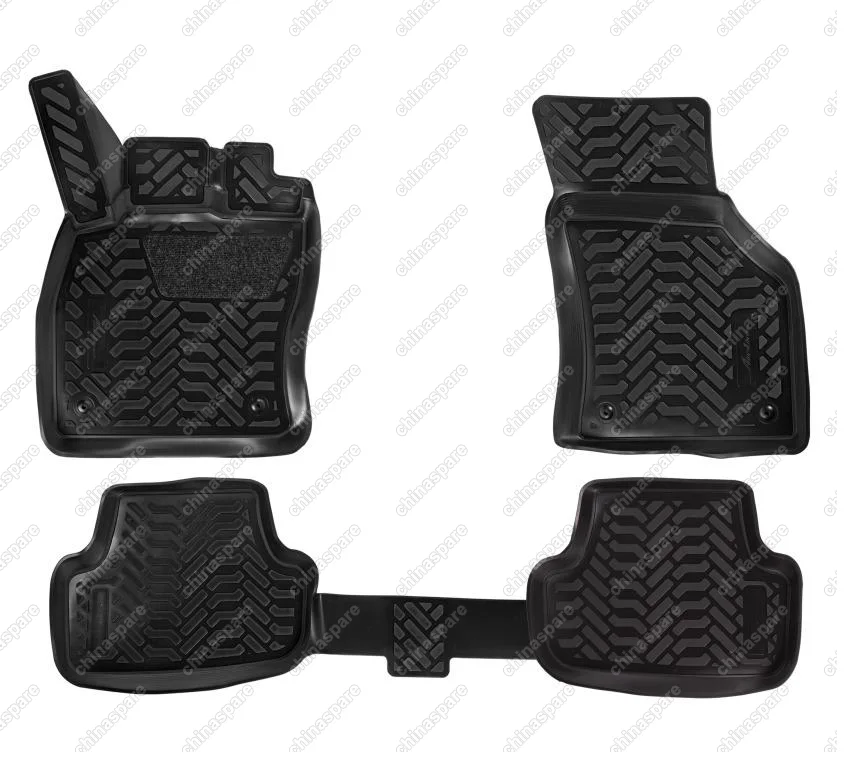 Ковры в салон (3D с подпятником) VW Golf VII (2012-) компл. 4 шт., высокий борт, полимерные, черные