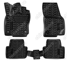 Ковры в салон (3D с подпятником) VW Tiguan II (2016 -) компл. 4 шт., высокий борт, полимерные, черные