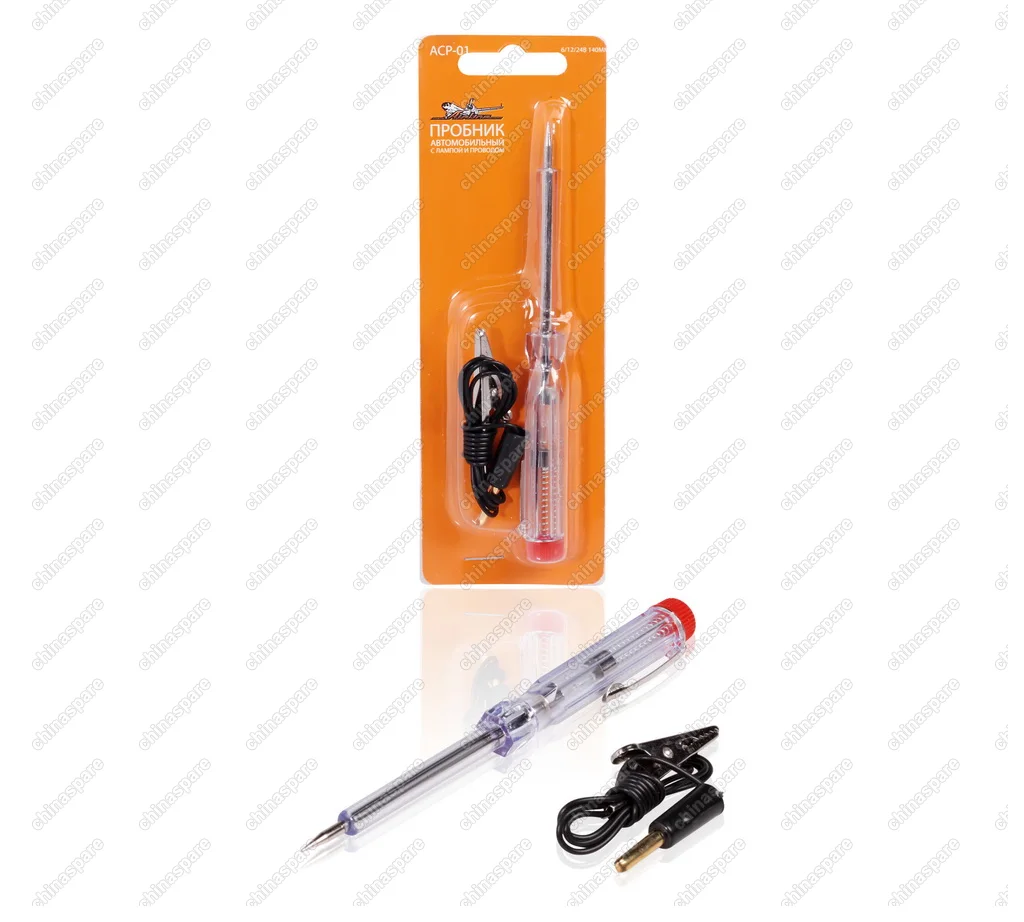 Пробник автомобильный с лампой и проводом пластик/металл 6/12/24В 140мм