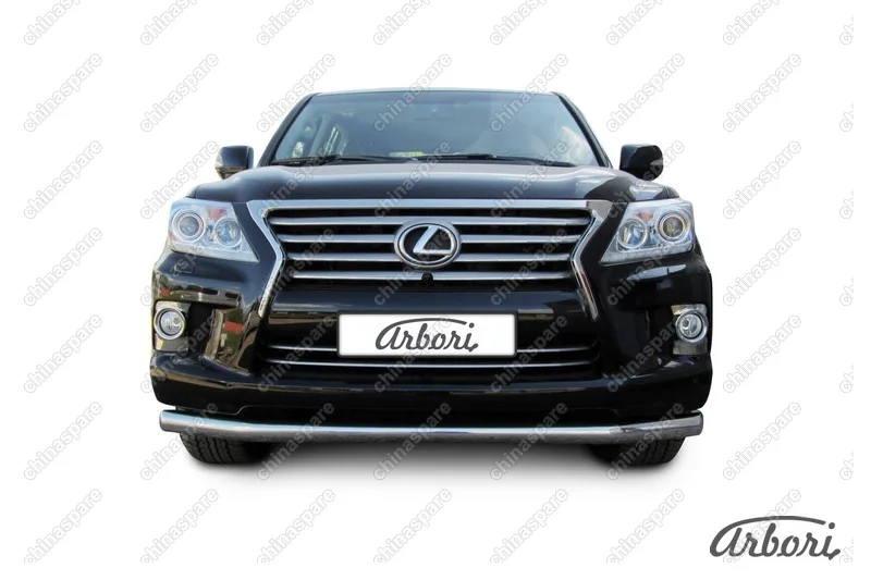 Защита переднего бампера d76 Arbori нерж. сталь для Lexus LX570 2012-2015