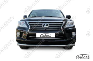 Защита переднего бампера d76 Arbori нерж. сталь для Lexus LX570 2012-2015