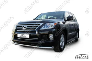 Защита переднего бампера d76 Arbori нерж. сталь для Lexus LX570 2012-2015