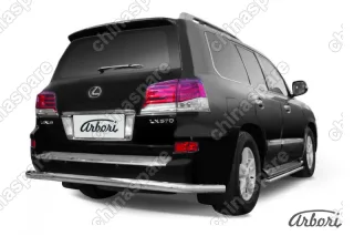Защита заднего бампера d76   Arbori нерж. сталь для Lexus LX570 2012-2015