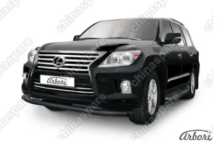Защита переднего бампера d76 Arbori черн. для Lexus LX570 2012-2015
