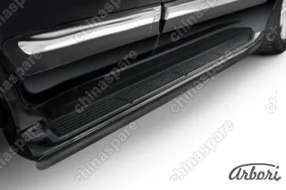 Защита штатного порога d42 Arbori черн. для Lexus LX570 2012-2015