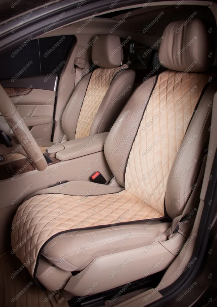 Накидки Алькантара, передние 2 шт., бежевые