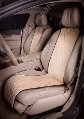 Накидки Алькантара, передние 2 шт., бежевые