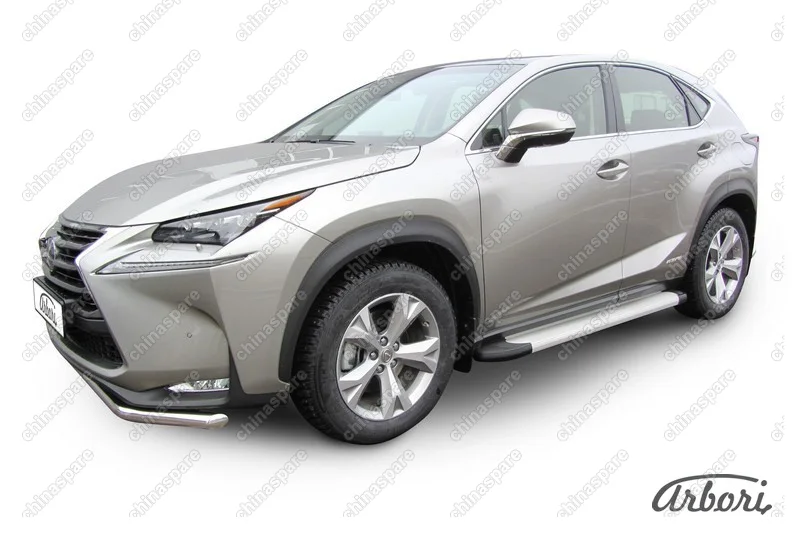 AFZDAALLNX02 Комплект алюминиевых порогов Arbori Optima Silver 1700 для LEXUS NX 2014-2017