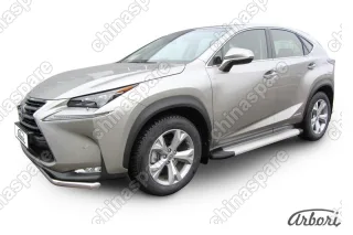 AFZDAALLNX02 Комплект алюминиевых порогов Arbori Optima Silver 1700 для LEXUS NX 2014-2017