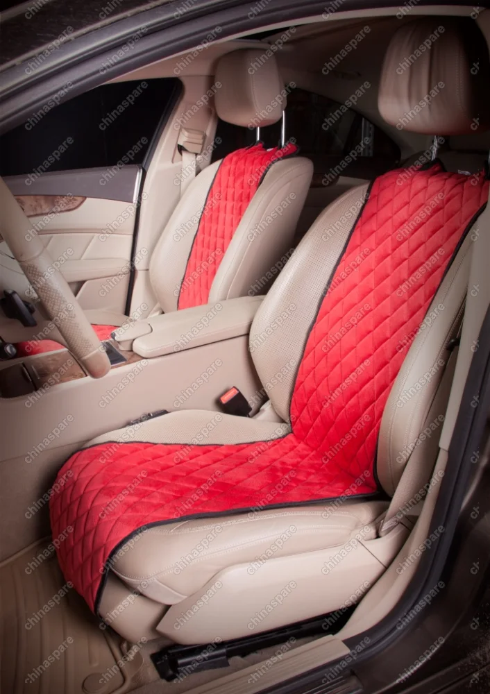 Накидки Алькантара, передние 2 шт., красные