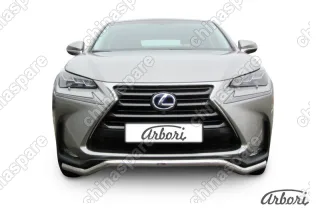 AFZDALNX01 Защита переднего бампера d57 "волна" Arbori нерж. сталь для LEXUS NX 2014-2017