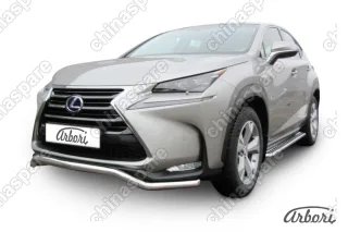 AFZDALNX01 Защита переднего бампера d57 "волна" Arbori нерж. сталь для LEXUS NX 2014-2017