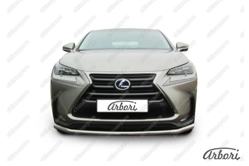 AFZDALNX05 Защита переднего бампера d57 радиусная Arbori нерж. сталь для LEXUS NX 2014-2017