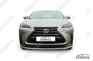 AFZDALNX05 Защита переднего бампера d57 радиусная Arbori нерж. сталь для LEXUS NX 2014-2017