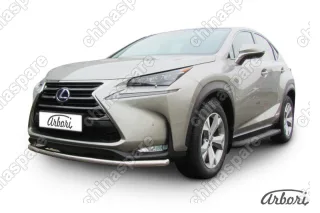 AFZDALNX05 Защита переднего бампера d57 радиусная Arbori нерж. сталь для LEXUS NX 2014-2017