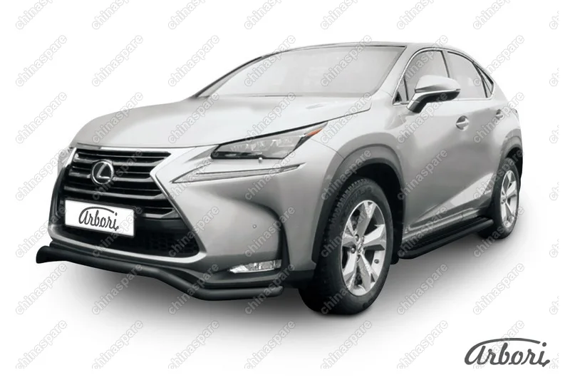 AFZDALNX01B Защита переднего бампера d57 "волна" Arbori черн. для LEXUS NX 2014-2017