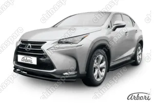 AFZDALNX05B Защита переднего бампера d57 радиусная Arbori черн. для LEXUS NX 2014-2017
